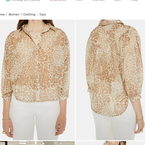 Mother Denim The Breeze Top Spot On Animal Print Shirt Size Small NEW - Picture 1 of 2